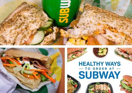 Pictures of healthy subway foods.