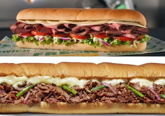 Beautiful pictures of sandwich with most meat on them.