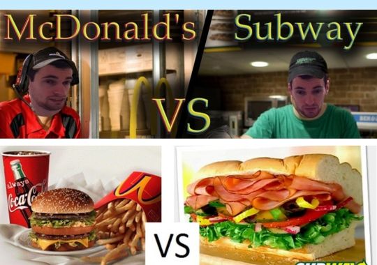 McDonald's burger vs Subway's burger.