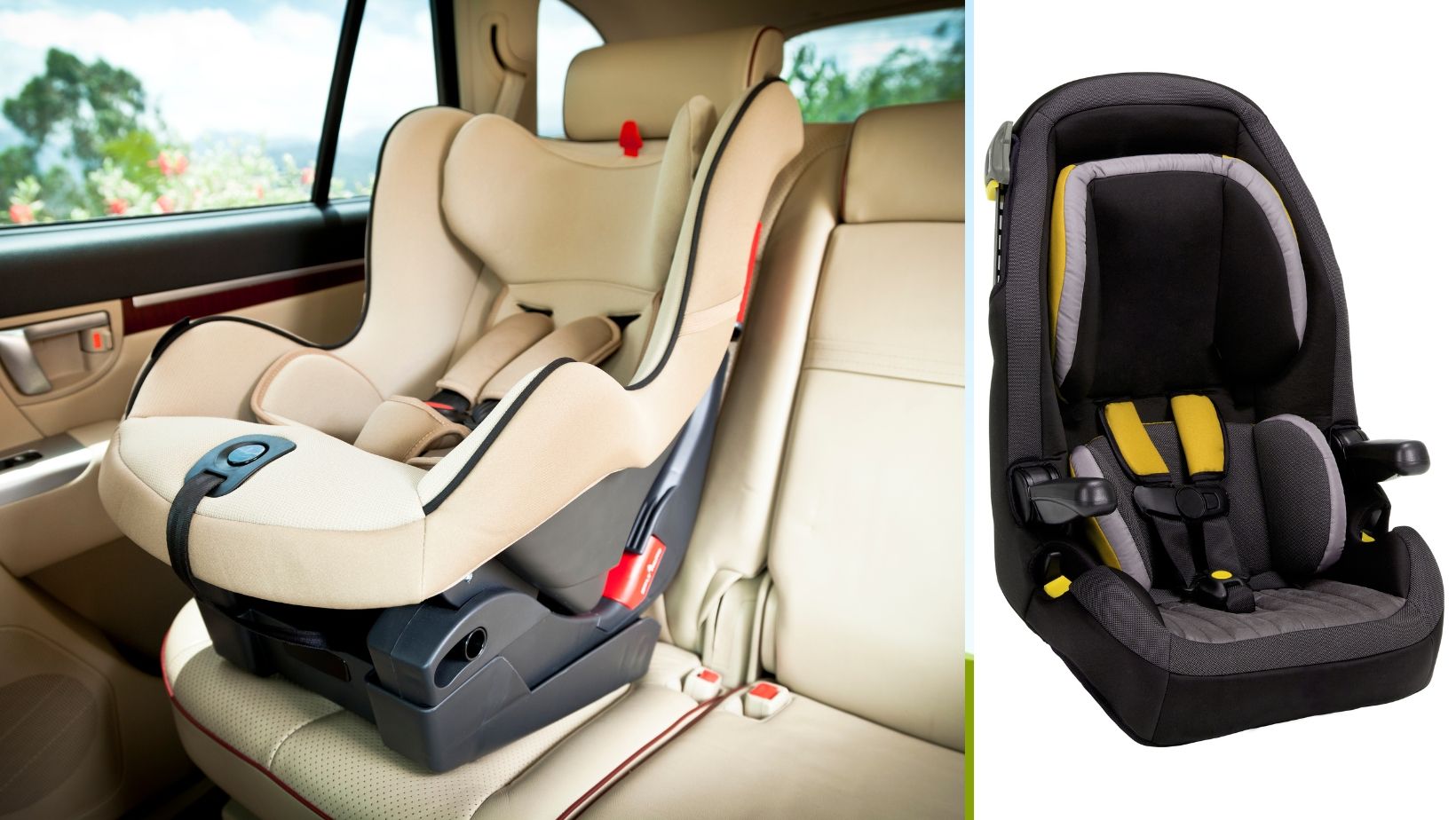 Different types of baby car seats.