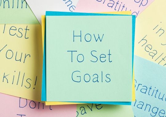 Piece of papers on how to set goals.