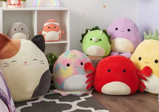 A variety of Squishmallows.