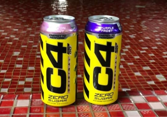 Two canes of c4 energy drinks.