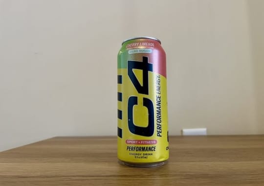 Cherry limeade c4 flavoured energy drink.