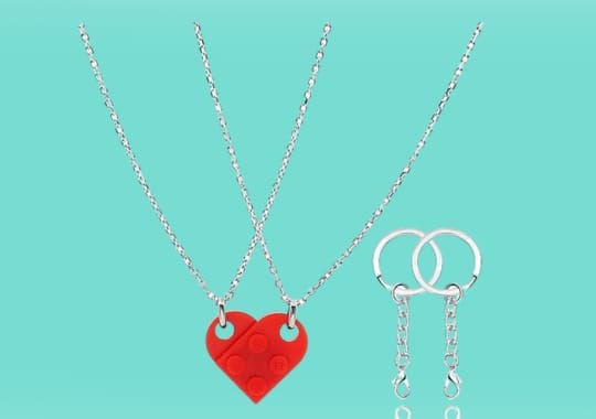 Caiyao-2Pcs-Red-Love-Heart-Brick-Beads-Chian-Pendant