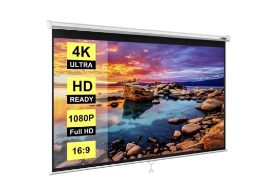 VIVOHOME-100-Inch-Manual-Pull-Down-Projector-Screen