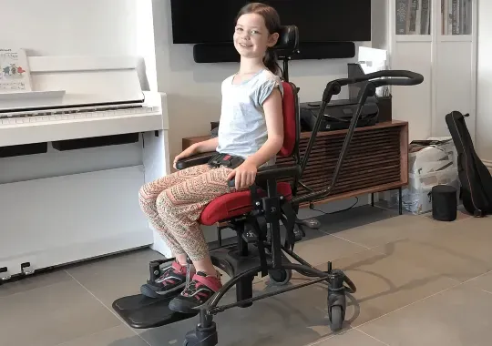 A kid sitting on an adhd chair.