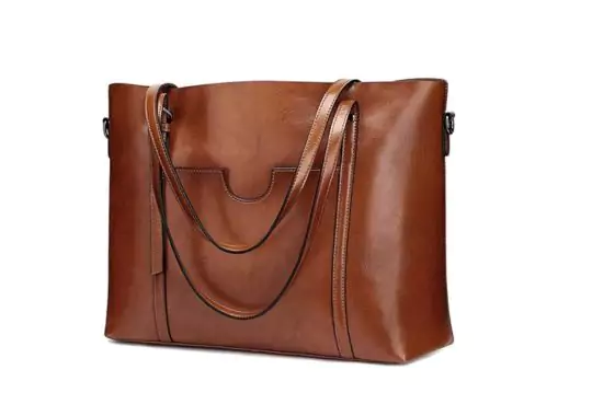 Genuine-Leather-Top-Handle-Satchel-Daily-Work-Tote-Shoulder-Bag