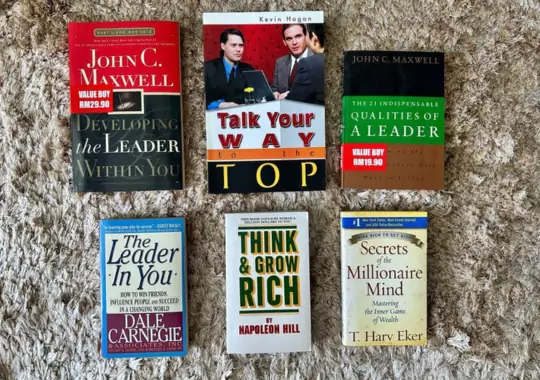Management and leadership books.